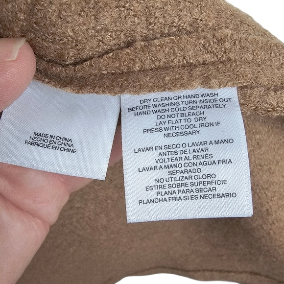 Anne Klein Wool Blend Open Front Blazer Jacket Camel Color M/L - Picture 5 of 6